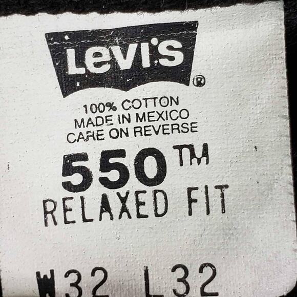 Levis 550 Jeans Vintage Men’s Size 32x32 Black Relaxed Fit Cotton Straight 32 - Picture 7 of 8